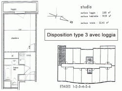 Studio étudiant type 3 avec balcon - Résidence Facotel